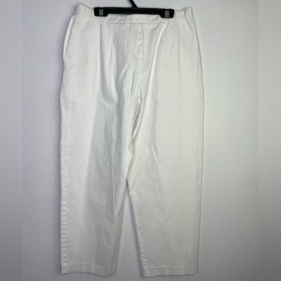 Vintage white cotton straight cropped legs pants - Picture 4 of 5